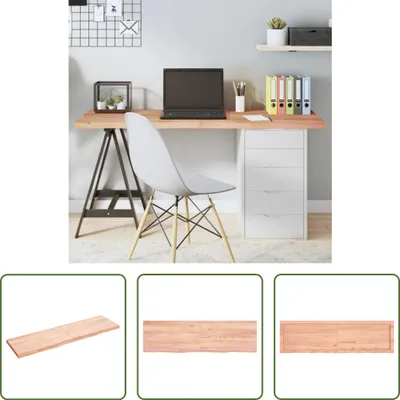 Produktbild von The Living Store Tischplatte Hellbraun 140x40x(2-4)cm Massivholz Eiche Behandelt