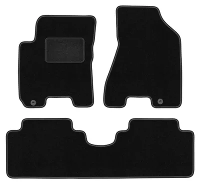 Productafbeelding van Velours automatten voor Kia Sportage II 2004-2010 (SUV) – 3-delig, zwart, op maat – Wielganizator LUX