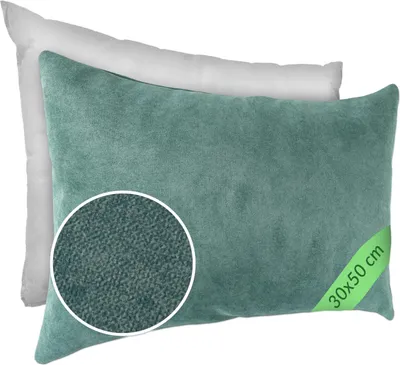 Produktbild von Dekokissen MAGIC atmungsaktiv mit Füllung Kissenbezug Velour mit Reißverschluss 30x50cm Einfarbig Meliert-Optik UNI Türkis