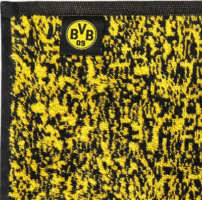 Produktbild von Duschtuch mit Borussia-Dortmund-Schriftzug, schwarz-gelb, 70 x 140 cm