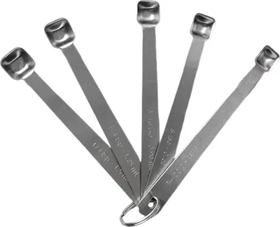 Produktbild von 5-teiliges Messlöffel-Set aus Edelstahl, quadratisch, Mini-Messlöffel, Gewürzlöffel, Dosierlöffel für die Küche und das Kochen zu Hause