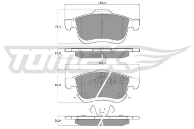 Produktbild von TOMEX brakes Bremsbeläge Satz Vorne Bremsklötze für FIAT 500L (351, 352) TX 15-251