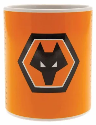 Keramik-Kaffeetasse mit Vereinswappen, 315 ml, Orange/Schwarz