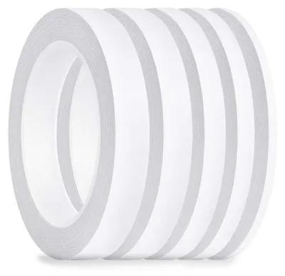 Imagen del producto de TRANKIELO® - Juego de 5 rollos de cinta adhesiva de doble cara – Cinta adhesiva resistente para oficina, costura y manualidades – 25 metros por rollo