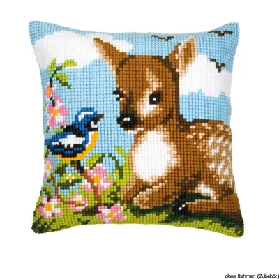 Produktbild von Vervaco KK791 Stickkissen Motiv Reh + Vogel