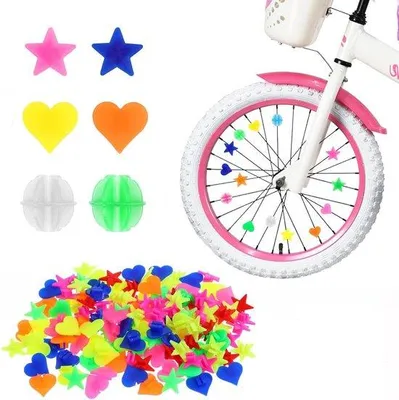 Produktbild von Famanu Fahrradspangen Perlen Set - 216 bunte, fluoreszierende Clips für Kinder
