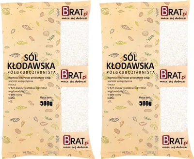 Obrázok produktu pre Brat.pl polohrubá soľ kłodawska 1kg (2x500g)