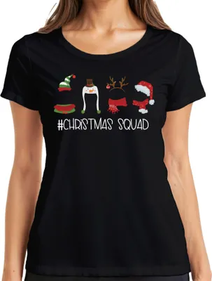 Produktbild von Christmas Squad Weihnachten Gruppenoutfit Familie - Weihnachtsgeschenk Christmas Damen T-Shirt, Schwarz, M