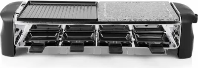 Produktbild von Princess 162820 Raclette 8 Stone und Grill Party, 8 Person(en), Schwarz, Rechteckig, Aluminium / Stein, 210 x 210 mm, Drehregler