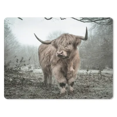 Produktbild von MuchoWow® Mauspad Mousepad Schottische Highlander - Natur - Herbst - Tiere - Wildtiere - Wald 23x19 cm - Mousepads - Maus Mat - Pad - Mausunterlage - Schreibtischunterlage - Mauspad