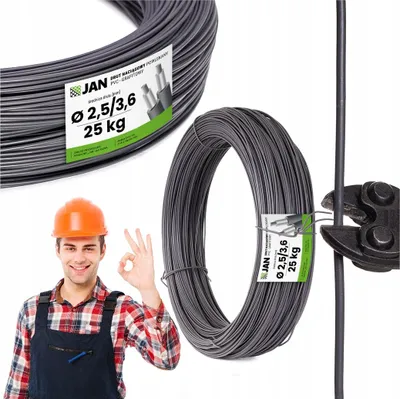 Produktbild von Spanndraht Draht - Draht Beschichtet - Graphit - 3,6 Mm - 500 M - Korrosionsbeständig - Stahlkern