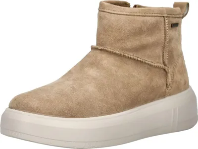 A single beige boot is shown from a side-diagonal angle against a white background.