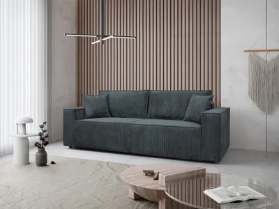 Produktbild von Couch Passio III mit Schlaffunktion und Bettkasten 250 cm Wohnlandschaft Schlafcouch Lieferung bis in die Wohnung (Poso 60 - dunkelgrau)