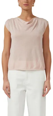Productafbeelding van s.Oliver dames trui met vest – fijne brei, watervalhals