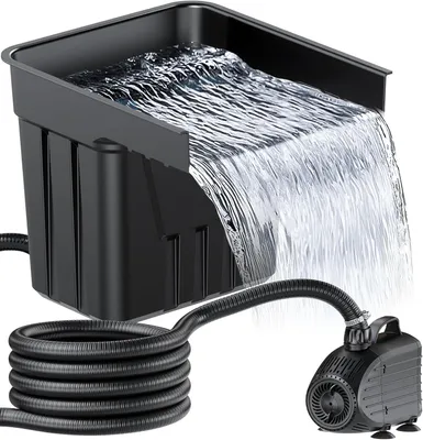 Imagen del producto de Estanque con cascada para exteriores, incluye bomba para estanque de 4500 l/h, manguera de 3 metros de longitud y material filtrante, ideal para estanques de jardín, arroyos y fuentes ornamentales