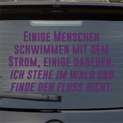 Produktbild von Heckscheibenaufkleber Menschen schwimmen mit dem Strom, einige dagegen. 55x31 cm Lila Auto Aufkleber Sticker