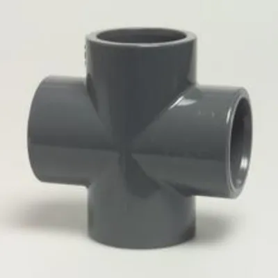 Obrázok produktu pre Mega Cross Piece PVC-U 25 mm lepiaca zásuvka 16 bar, sivá