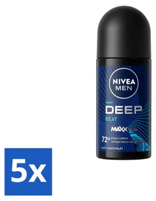 Immagine prodotto di 5 x Deodorante roll-on NIVEA MEN Deep Beat - 50 ml - Confezione - 5 pezzi