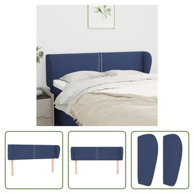 Produktbild von The Living Store Kopfteil mit Ohren Blau 147x23x78/88 cm Stoff