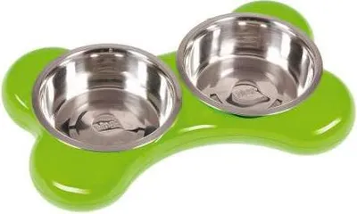 Produktbild von Karlie Flamingo The Bone Bowl Doppelnapf - 2 x 1.500 ml Grün