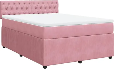 Produktbild von vidaXL Boxspringbett mit Matratze Rosa 160x200 cm Samt