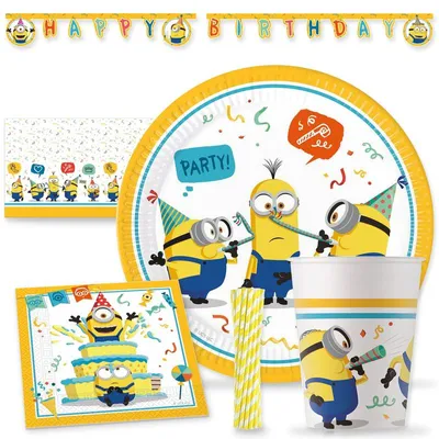 Produktbild von Minions Partyset Kindergeburtstag Party Deko