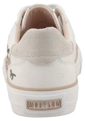 Produktbild von Mustang Damen Sneaker floral Stickerei sportlich Schnürung 26M0222008, Größe:38 EU, Farbe:Beige