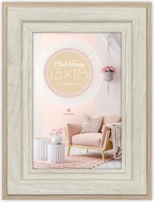 Zdjęcie produktu dla Ramka na zdjęcia z drewna, kolor beżowy, wymiary 20x30 cm
