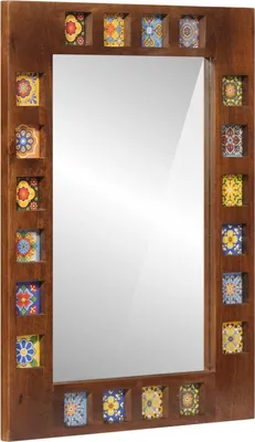Immagine prodotto di Specchio da bagno Noce 50 x 70 x 2,5 cm Legno di mango massello