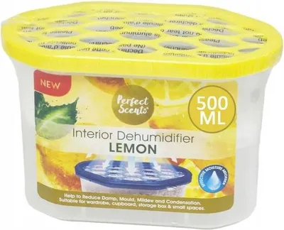 Immagine prodotto di Perfect Scents | Deumidificatore per ambienti con cloruro di calcio - Limone - 500 ml - Protezione dall'umidità - Controllo della muffa