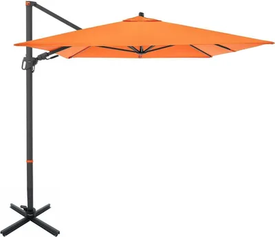 Produktbild von Ampel-Sonnenschirm - 320 x 240 cm - Anthrazit - Orange - Aluminium - Polyester - schwenkbar - drehbar