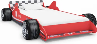 Image de Maison Exclusive - Lit d'enfant sur le thème des voitures de course 90 x 200 cm Rouge