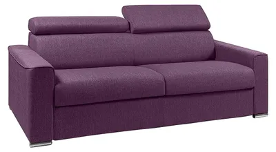 Produktbild von 4-Sitzer-Schlafsofa mit Express-Ausklappmechanismus aus violettem Stoff mit Sitzfläche aus Memory-Schaum – Liegefläche 160 cm – 16 cm dicke Matratze aus Schaumstoff und Memory-Schaum von VIZIR