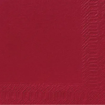 Image de Serviettes Duni 3 plis Tissue Uni bordeaux 33x33 cm 50 pièces