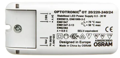 Produktbild von Osram 4050300618111, Drinnen, 220-240 V, 50/60 Hz, 20 W, 24 V, 10 A