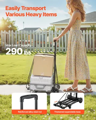 Produktbild von Faltbarer Handwagen, 290 lbs Tragfähigkeit, zusammenklappbares Design, 290Ibs