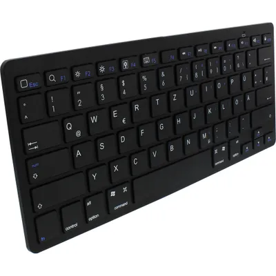 Produktbild von InLine 55372, Bluetooth, QWERTZ, Universal, Schwarz, Batterie/Akku, AAA