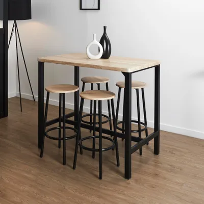 Image de Table Mange Debout Et 4 Tabourets Loka