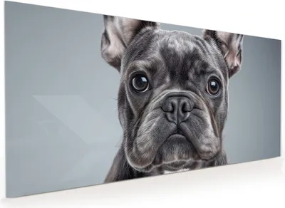 Produktbild von Küchenrückwand Spritzschutz Glas mit Motiv Französische Bulldogge 40 x 40 cm