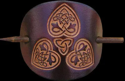 Produktbild von Keltische Lederhaarspange Schmuck 10cm x 6,5cm