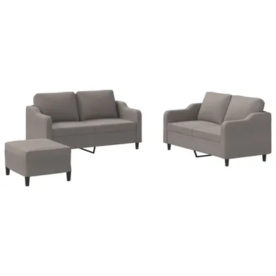 Produktbild von vidaXL 3-tlg. Sofagarnitur mit Kissen Taupe Stoff