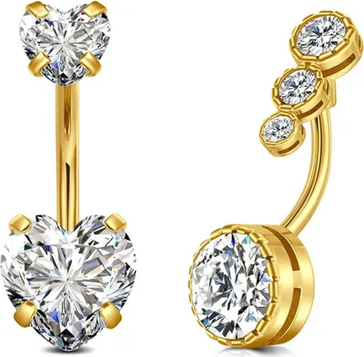 Productafbeelding van FECTAS 14G Buikspierpiercing, 10mm, chirurgisch staal, set voor dames
