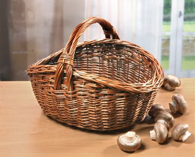 Produktbild von Tragekorb Weide natur 40x32cm – Pilzkorb