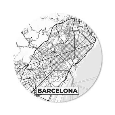 Produktbild von MuchoWow® Mauspad Mousepad Karte - Barcelona - Stadtplan - Schwarz und weiß 20x20 cm - Mousepads - Maus Mat - Pad - Mausunterlage - Schreibtischmatte