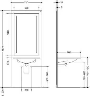 Produktbild von HEWI S50.01.312010 Waschtisch-Modul S 50,