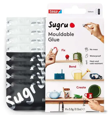 Produktbild von Sugru by tesa - Schwarz & Weiß - formbarer Allzweckkleber- 8 x 3,5 g