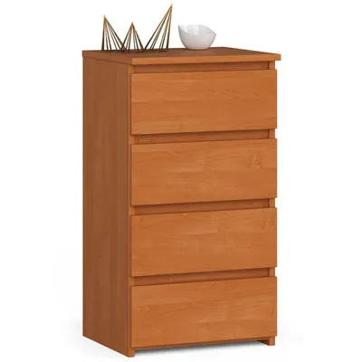 Produktbild von Kommode 40 cm 4 Schubladen Wohnzimmer Schrank B40 x H74 x T35 cm Erle