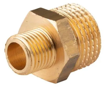 Produktbild von Messing Gewinde-Fitting Reduziernippel 1/2'AG (DN 15) - 3/8'AG (DN 10) - schwere Ausführung