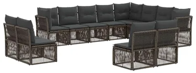 Produktbild von vidaXL Gartensofa-set 12 stk. Grau Poly-Rattan