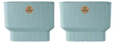 Productafbeelding van Vyveo - Bloempot Ciro - Set van 2 - Mintgroen - 31x24 cm